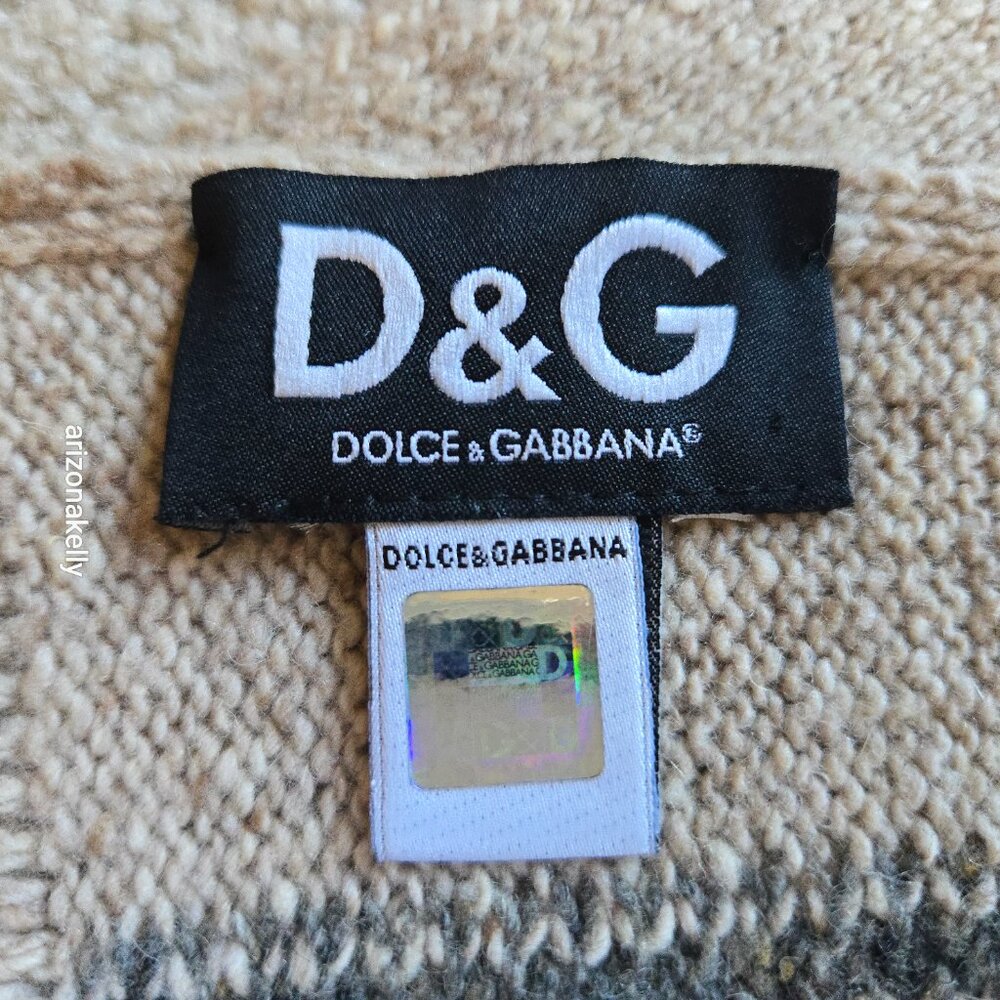 Dolce & Gabbana D&G Knit Scarf Tweed Donegal Rag Wool Speckled - Picture 8 of 12